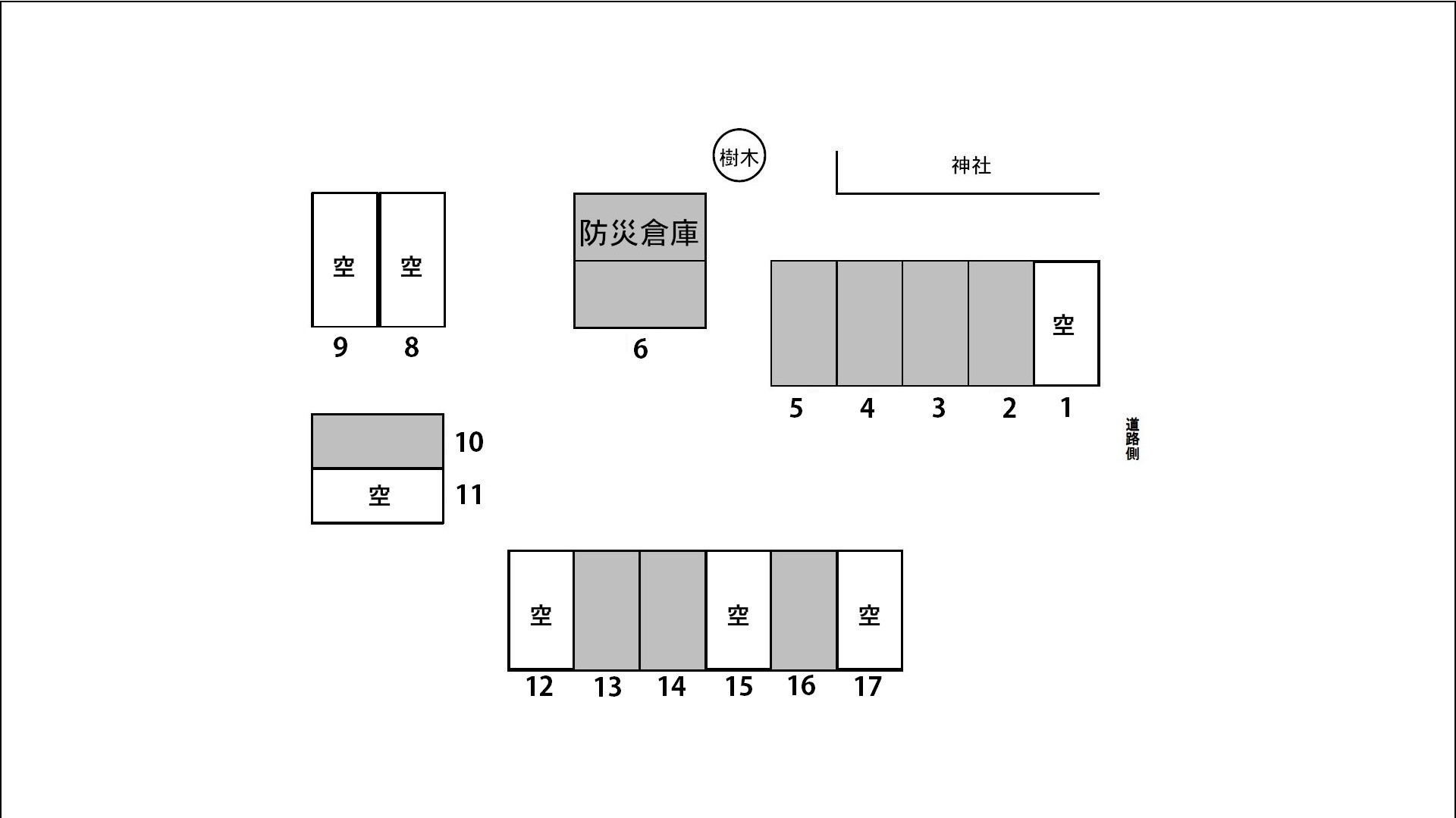 立山町商業協同組合管理　天満宮駐車場　見取り図